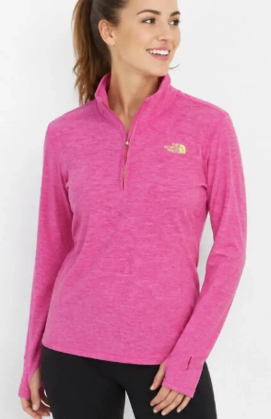 The North Face Women’s 1/4 Zip Pullover Pink Long Sleeve Athletic Top Size Small